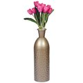 Uniquewise Modern Decorative Iron Hammered Tabletop Centerpiece Flower Vase, Champagne 15.5 Inch QI004129.L